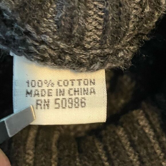 Eight Eight Eight Cowl Neck Cable Knit Sweater Black Chunky Long Sleeve M - Picture 7 of 7